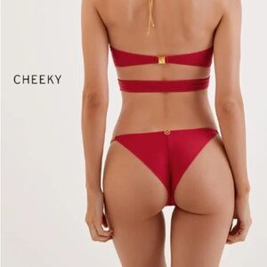 NWT Vix Paula Hermanny Solid Basic Red Bottom Cheeky